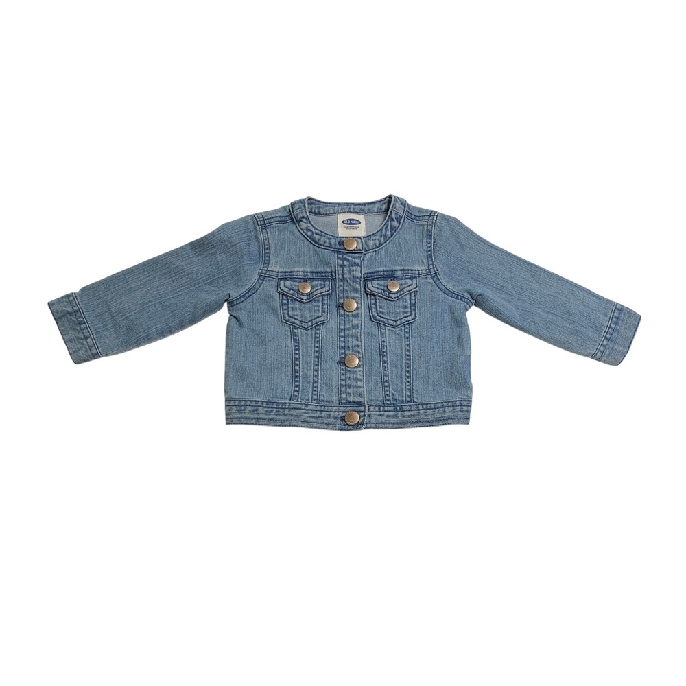 Old Navy Kids Baby Denim Jean Jacket Light Wash Button Front Size 18 24 Months